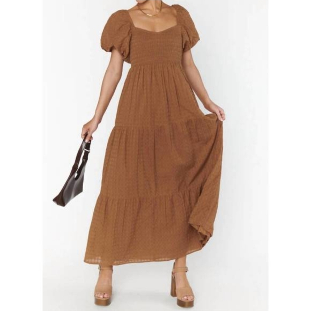SHOW ME YOUR MUMU Joanna Midi Dress in Brown